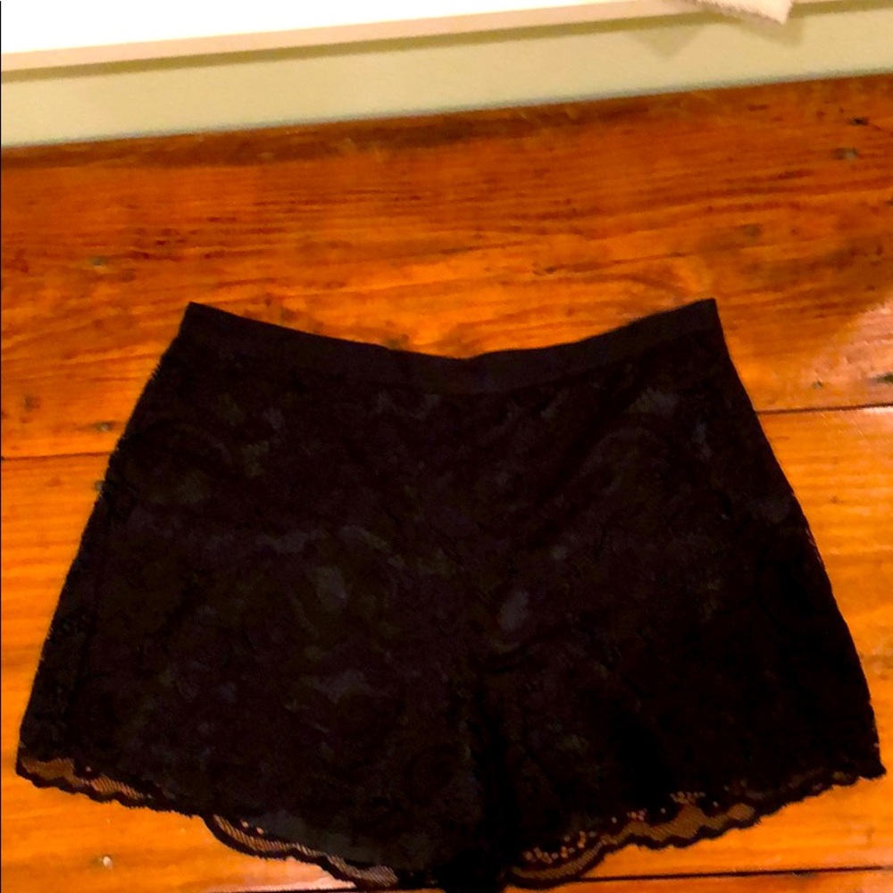 Black lace shorts